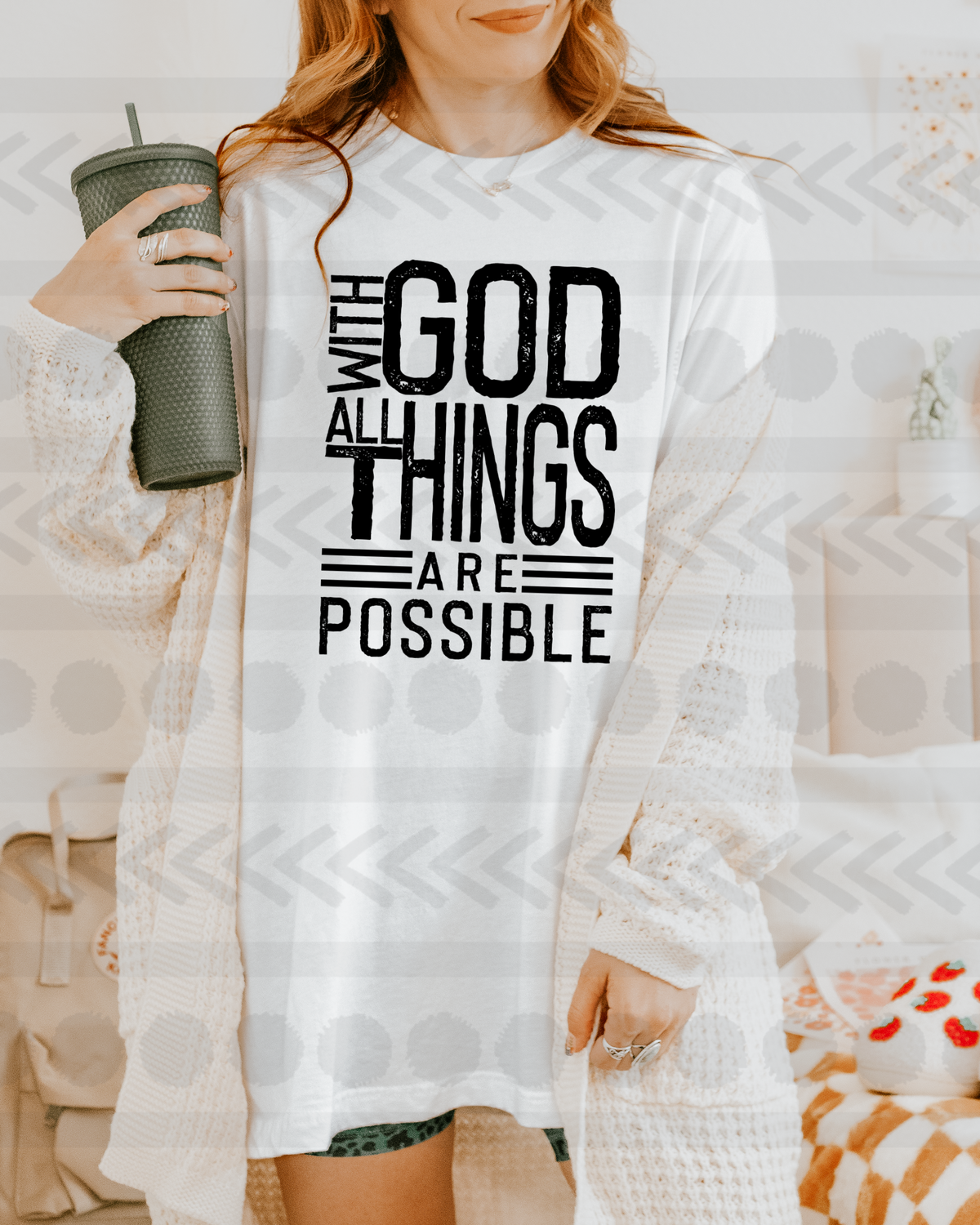 With God all things are possible BLACK  14928 DTF transfer