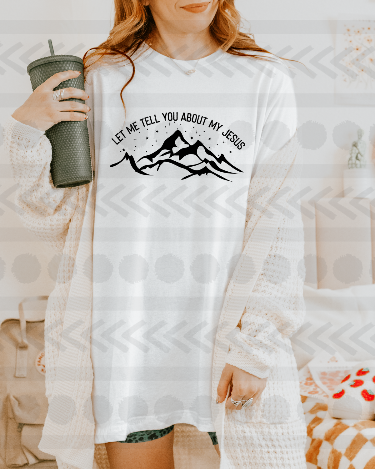 Let me tell you about my jesus mountains BLACK 14926 DTF transfer