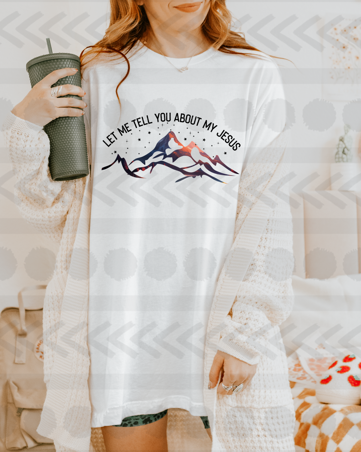 Let me tell you about my jesus mountains colorful 14925 DTF transfer