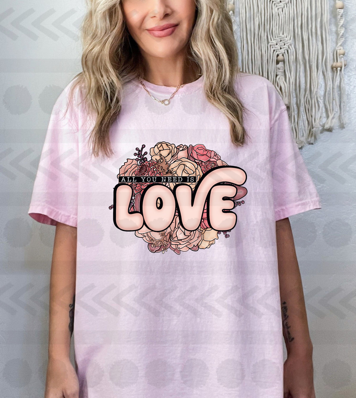 All you need is love florals 14936 DTF transfer