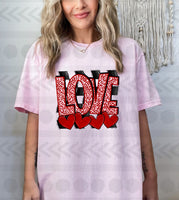 Love heart polkadots with checkered background 14932 DTF transfer