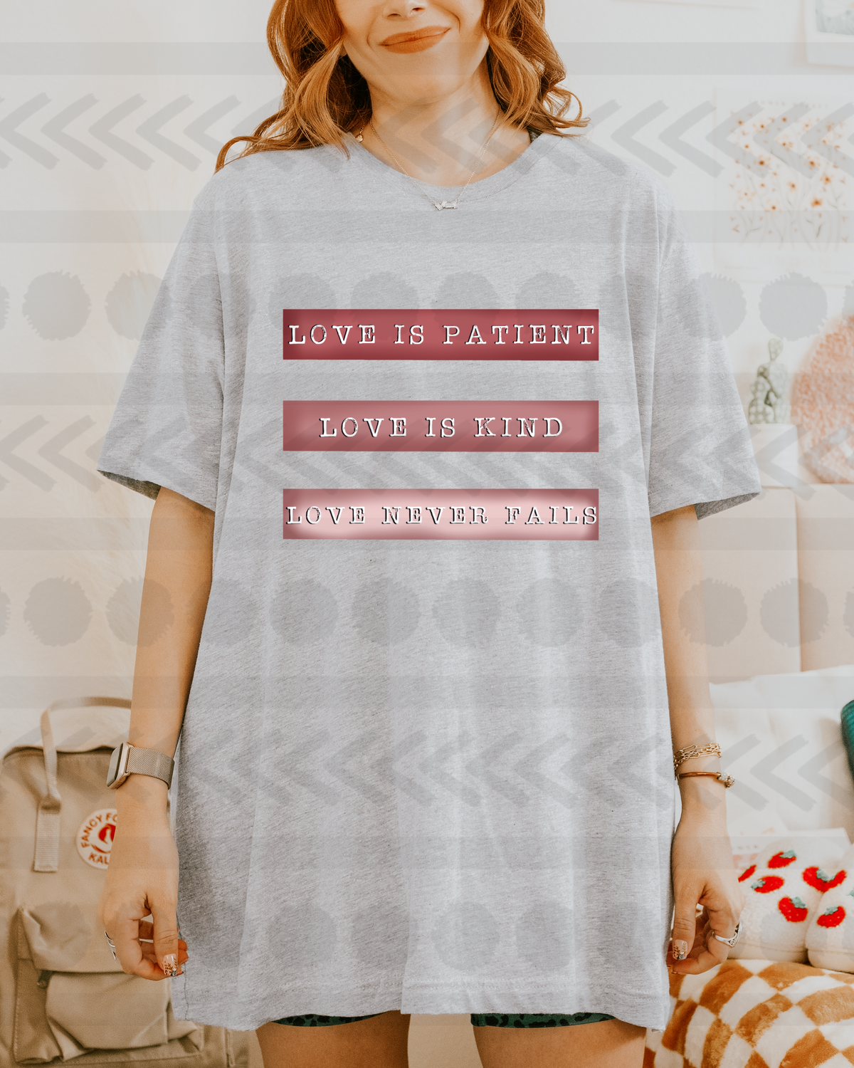 Love is patient love is kind love never fails 14945 DTF transfer