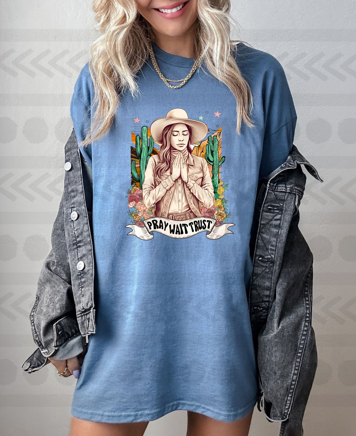 Pray wait trust cowgirl 14960 DTF transfer