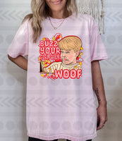 Buzz your girlfriend... woof PINK 14985 DTF transfer