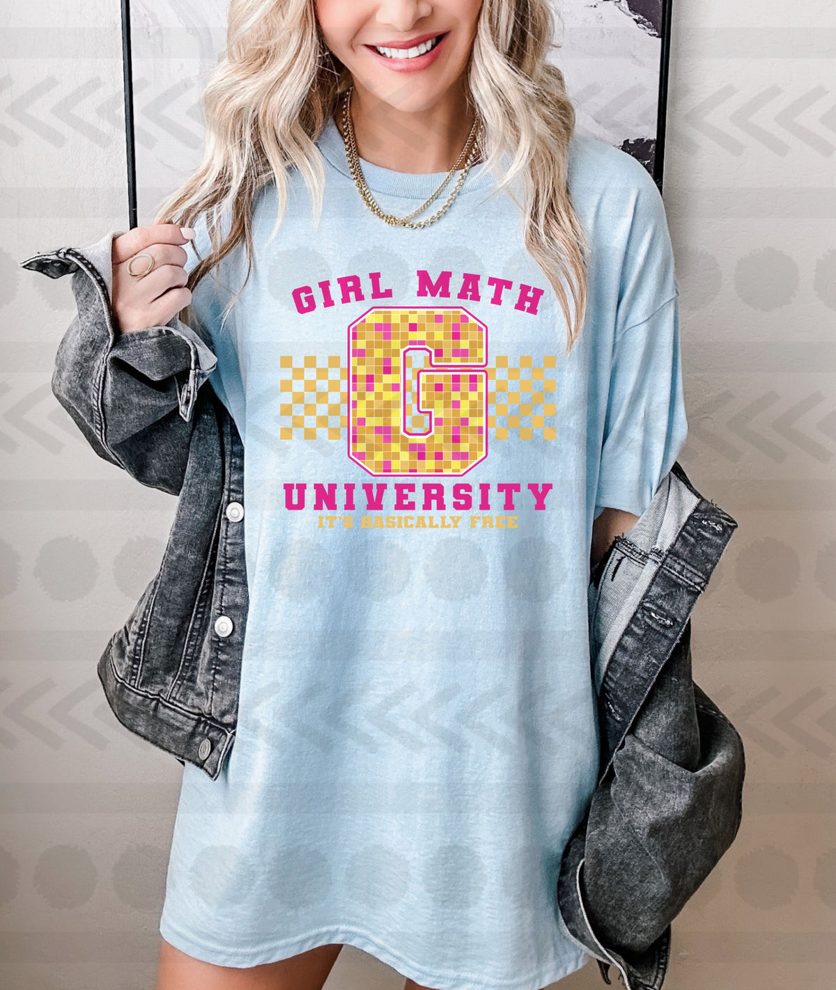 Girl math university PINK 18039 DTF transfer