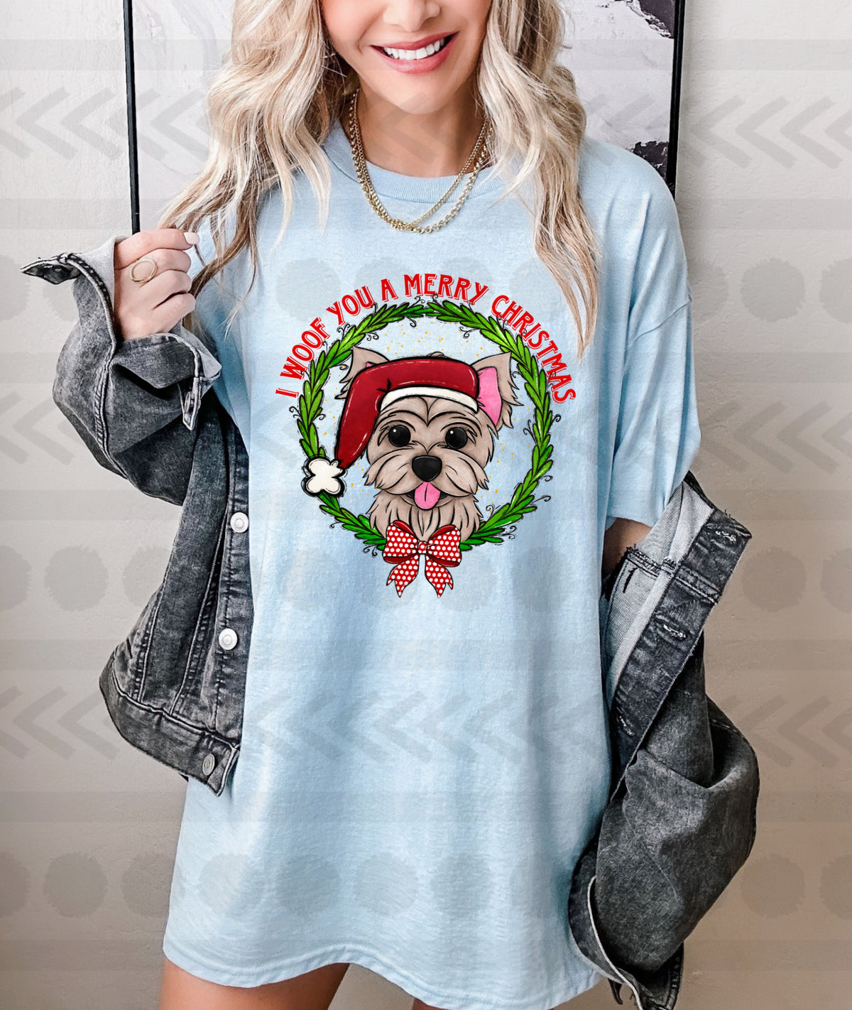 I woof you a merry christmas 18038 DTF transfer