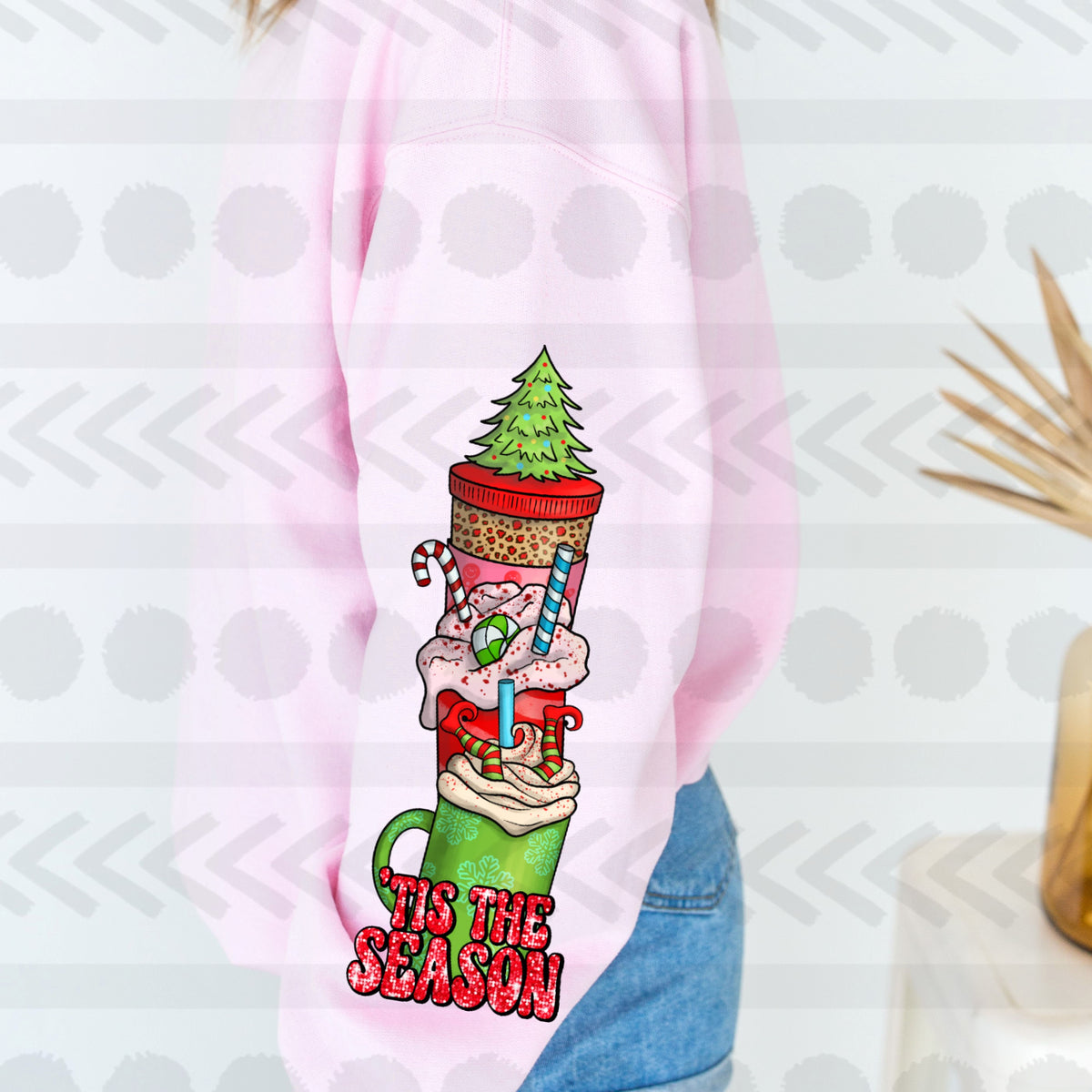 Tis the season cups sequin SLEEVE  18064 DTF transfer
