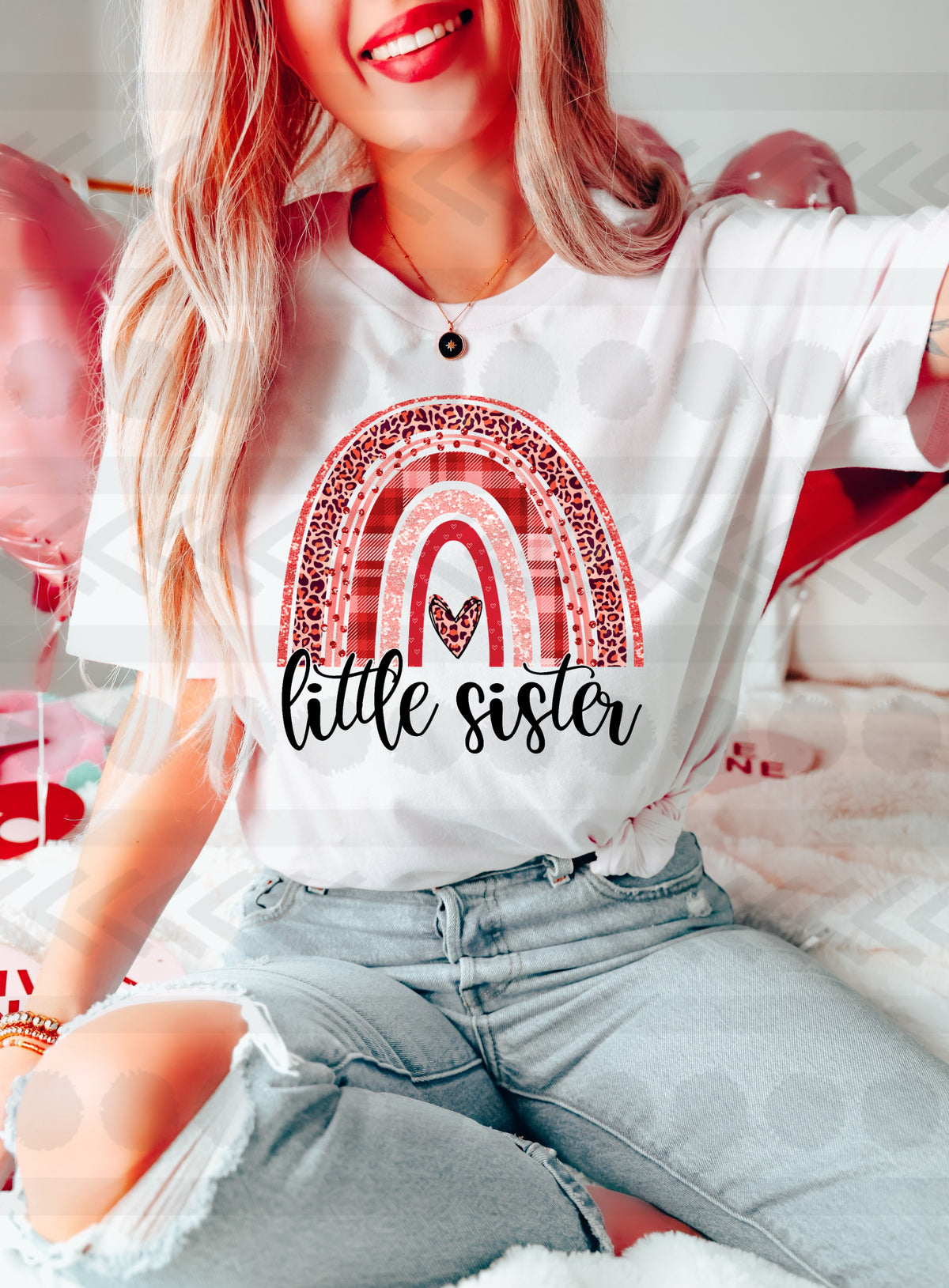 Little sisterred rainbow 18069 DTF transfer