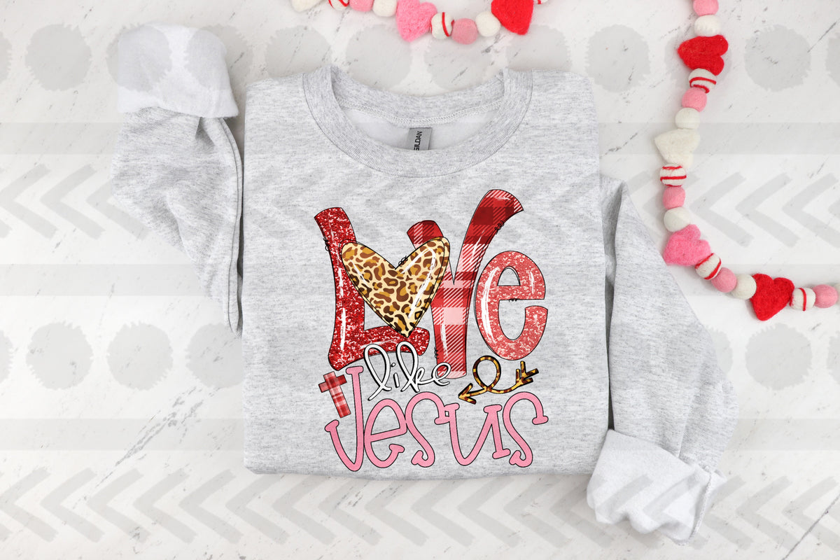 Love like jesus leopard plaid 18085 DTF transfer
