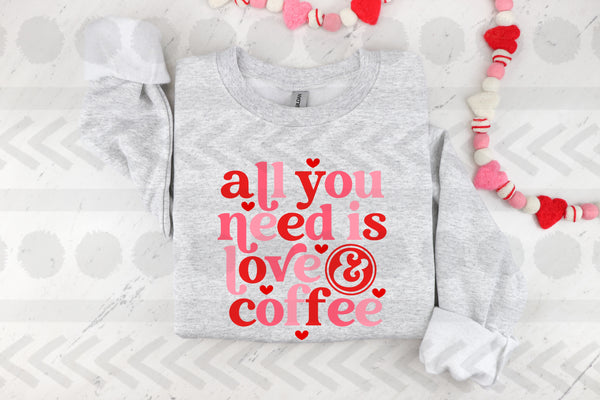 All you need is love and coffee 18082 DTF transfer