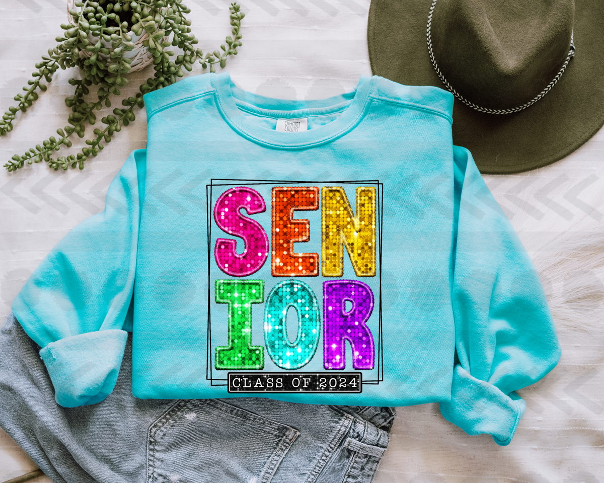 Senior sequin PINK S 18077 DTF transfer