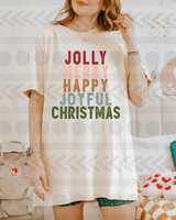 Jolly merry happy joyful christmas 18111 DTF transfer