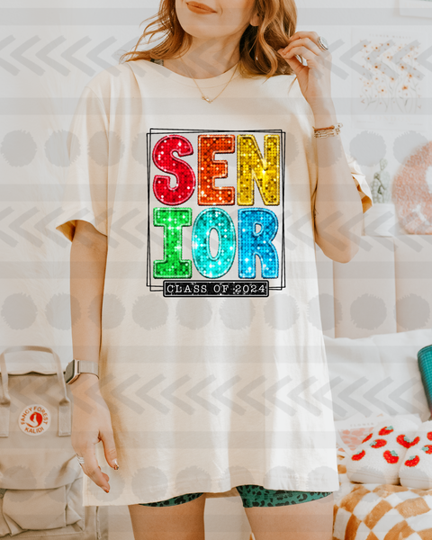 Senior sequin RED 18063 DTF transfer