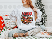 Howdy santa checkered circle 18110 DTF transfer