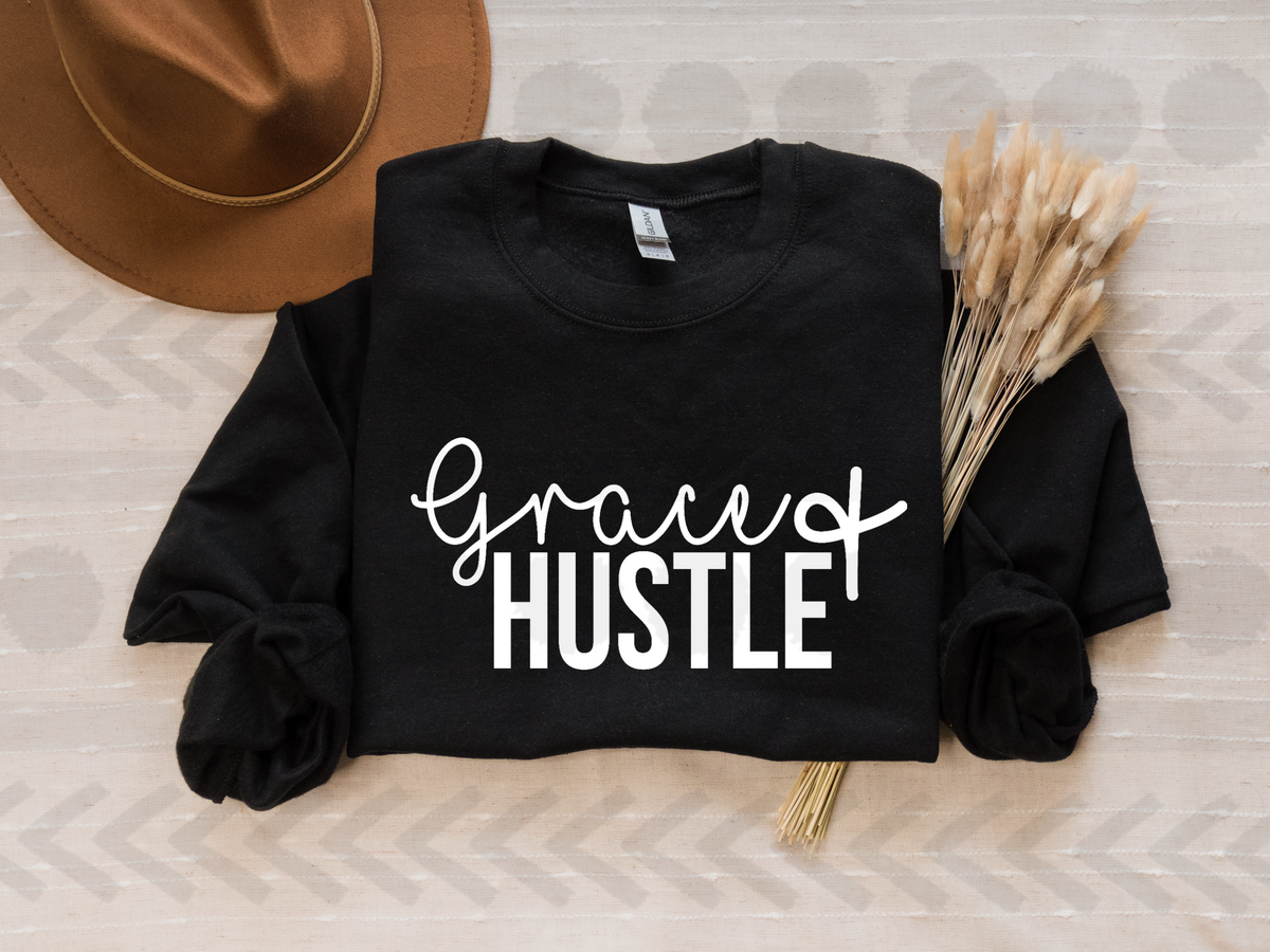 Grace hustle white 18113 DTF transfer
