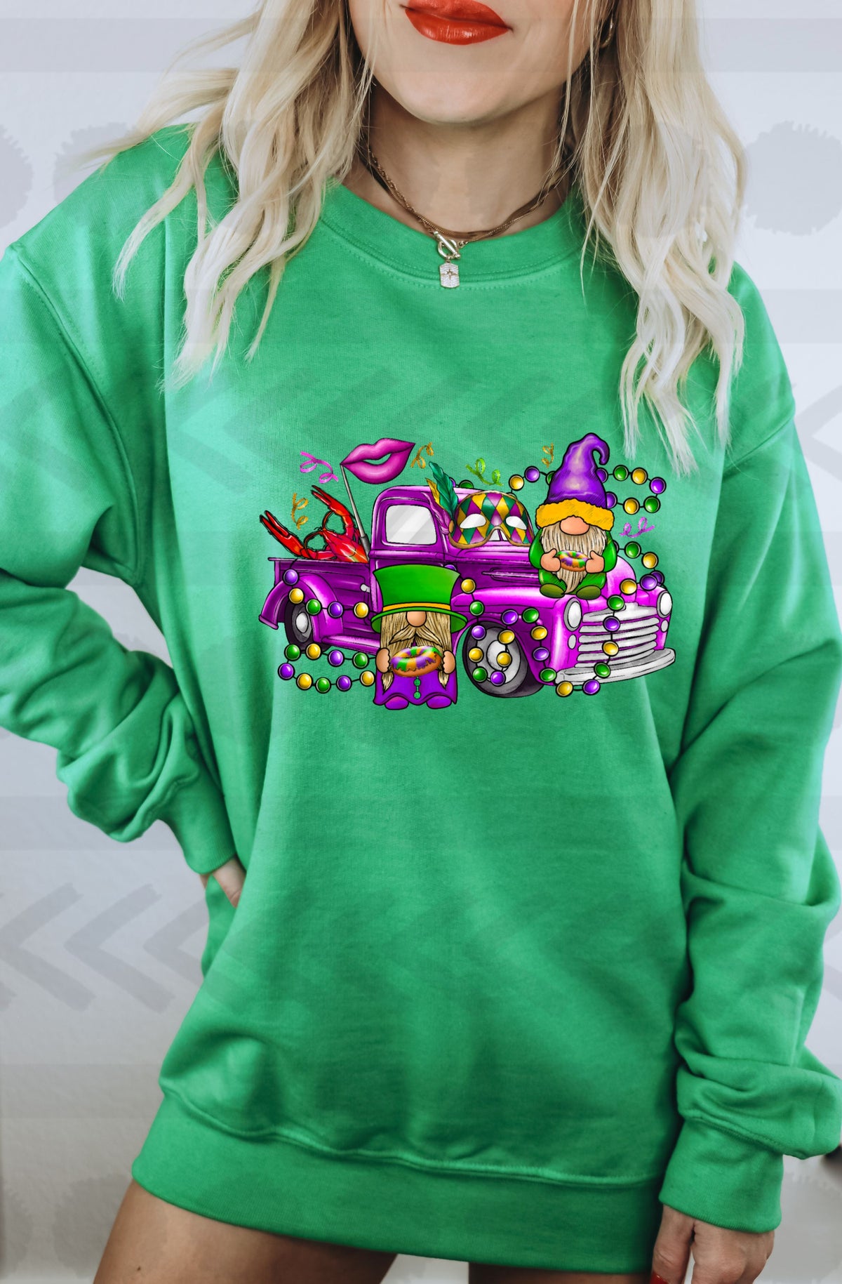 Mardi gras gnome truck 18242 DTF transfer