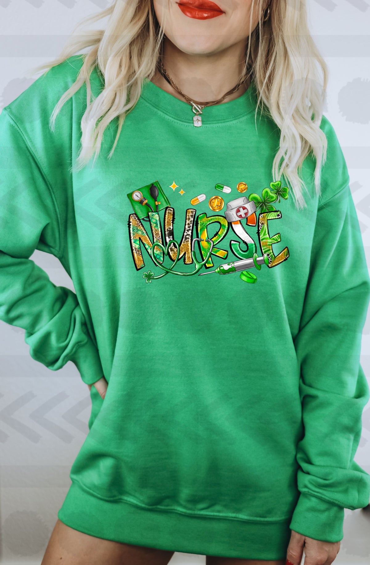 St pattys nurse leopard 18256 DTF transfer