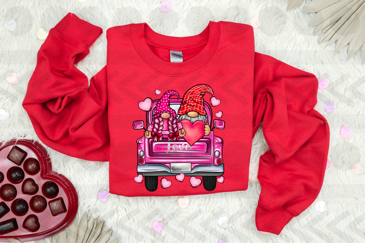 Valentines gnome truck 18171 DTF transfer