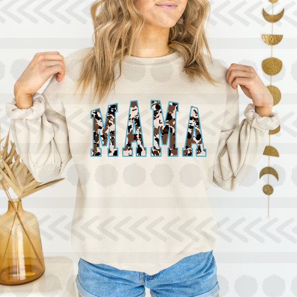 Mama cow print blue 18347 DTF transfer