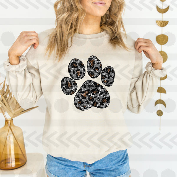 Sequin paw print 18343 DTF transfer