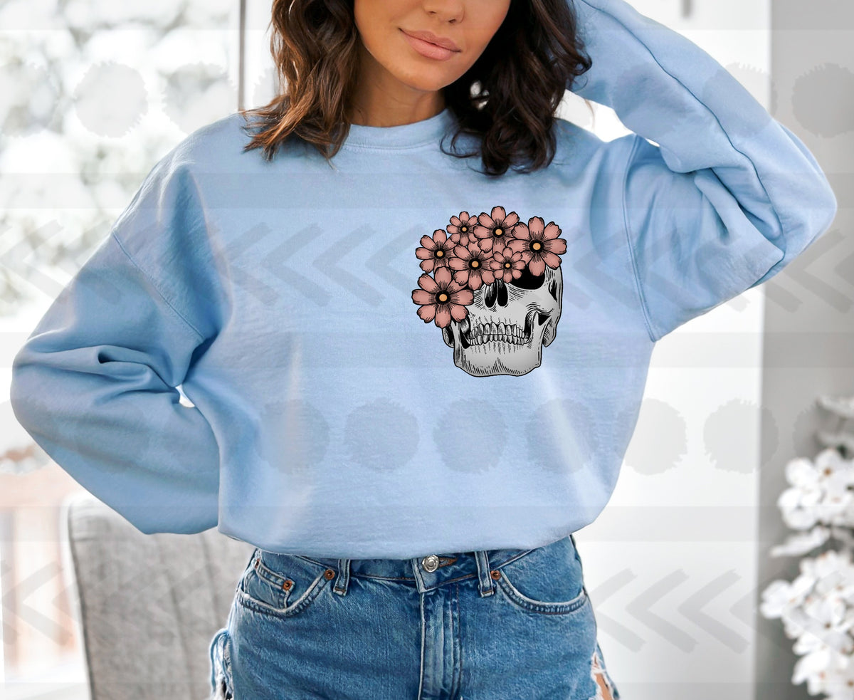 Floral skull CHOOSE SIZE 18287 DTF transfer