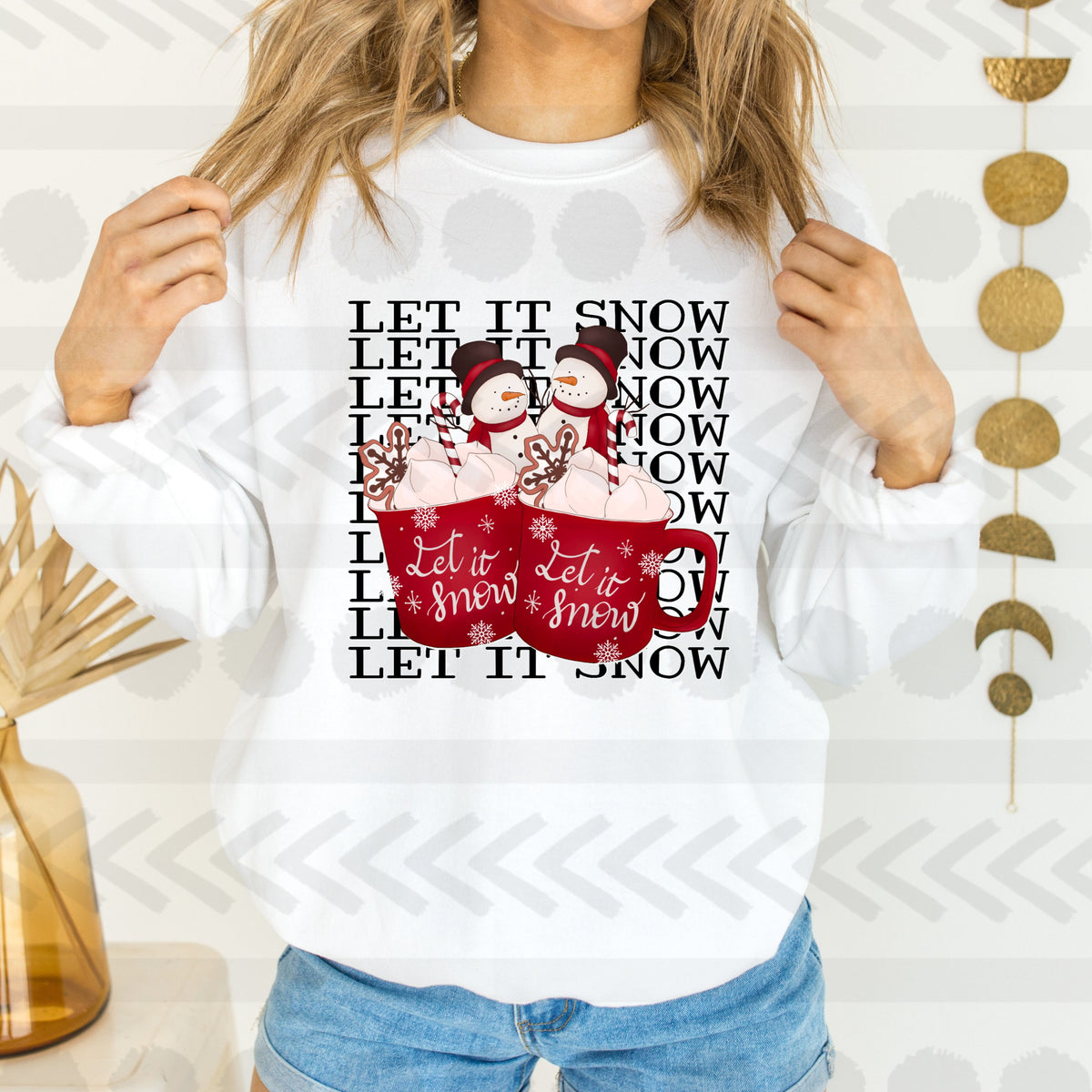 Let it snow stacked cups 18384 DTF transfer