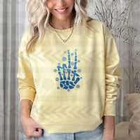 Skellie peace snowflakes blue 18374 DTF transfer