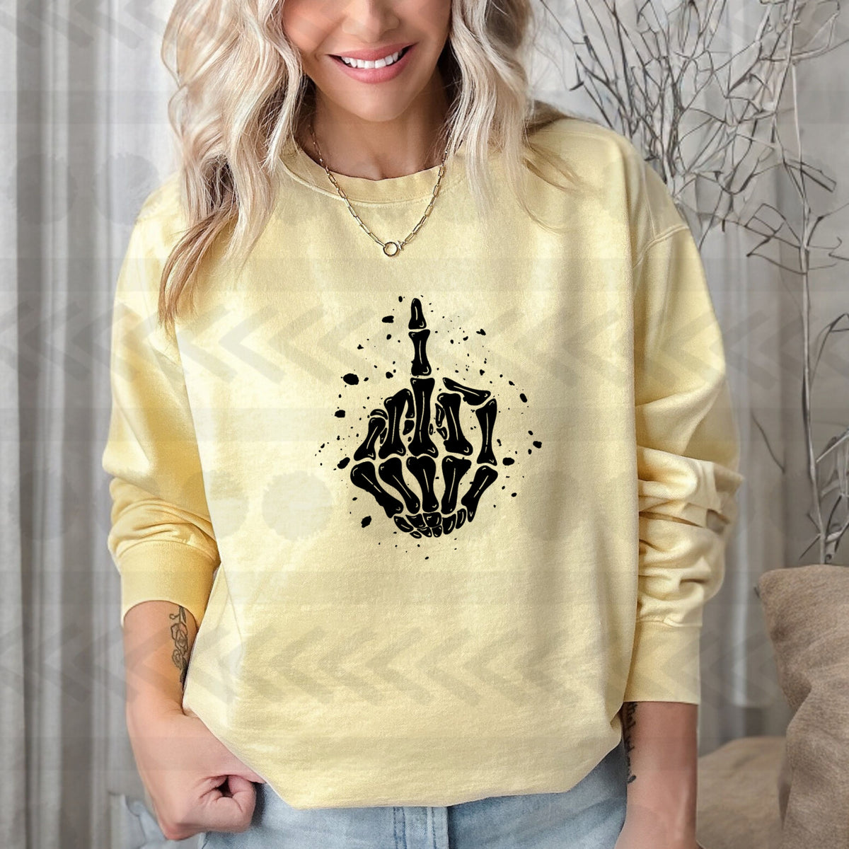 Skellie finger splats BLACK 18376 DTF transfer