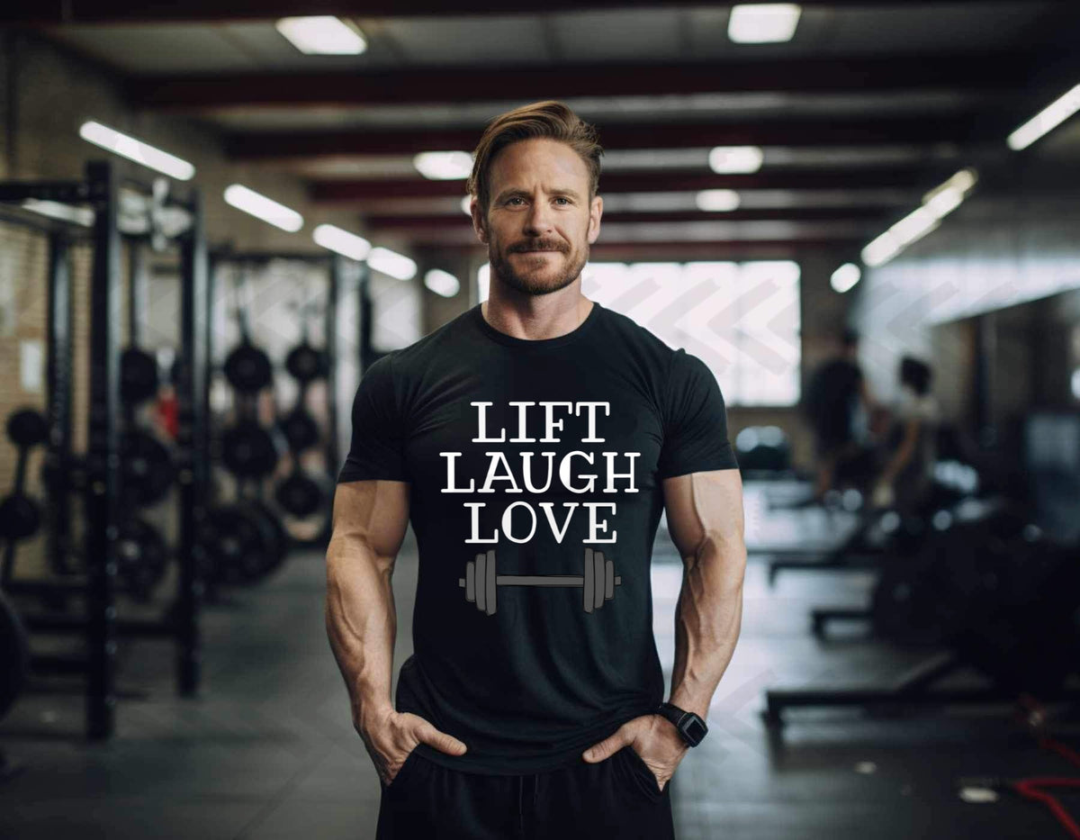 Lift laugh love weight WHITE 18415 DTF transfer