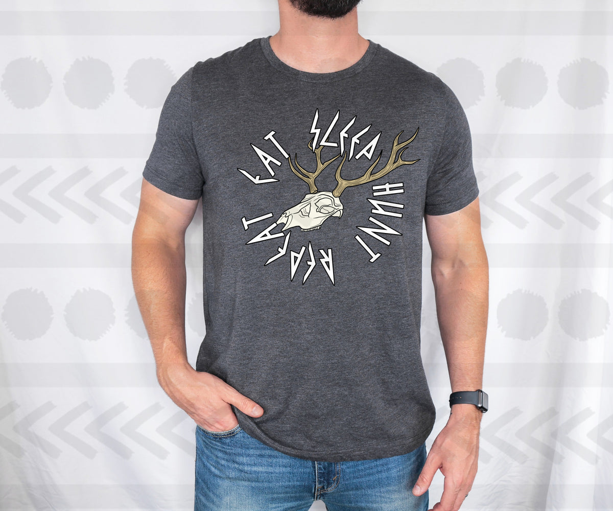 Eat sleep hunt repeat  WHITE 18413 DTF transfer