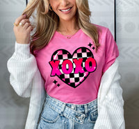 Xoxo checkered heart  18441 DTF transfer