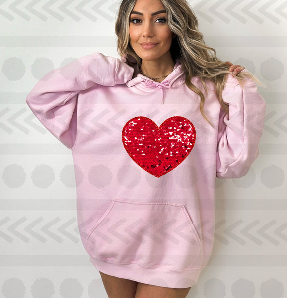 Sequin red heart 18431 DTF transfer