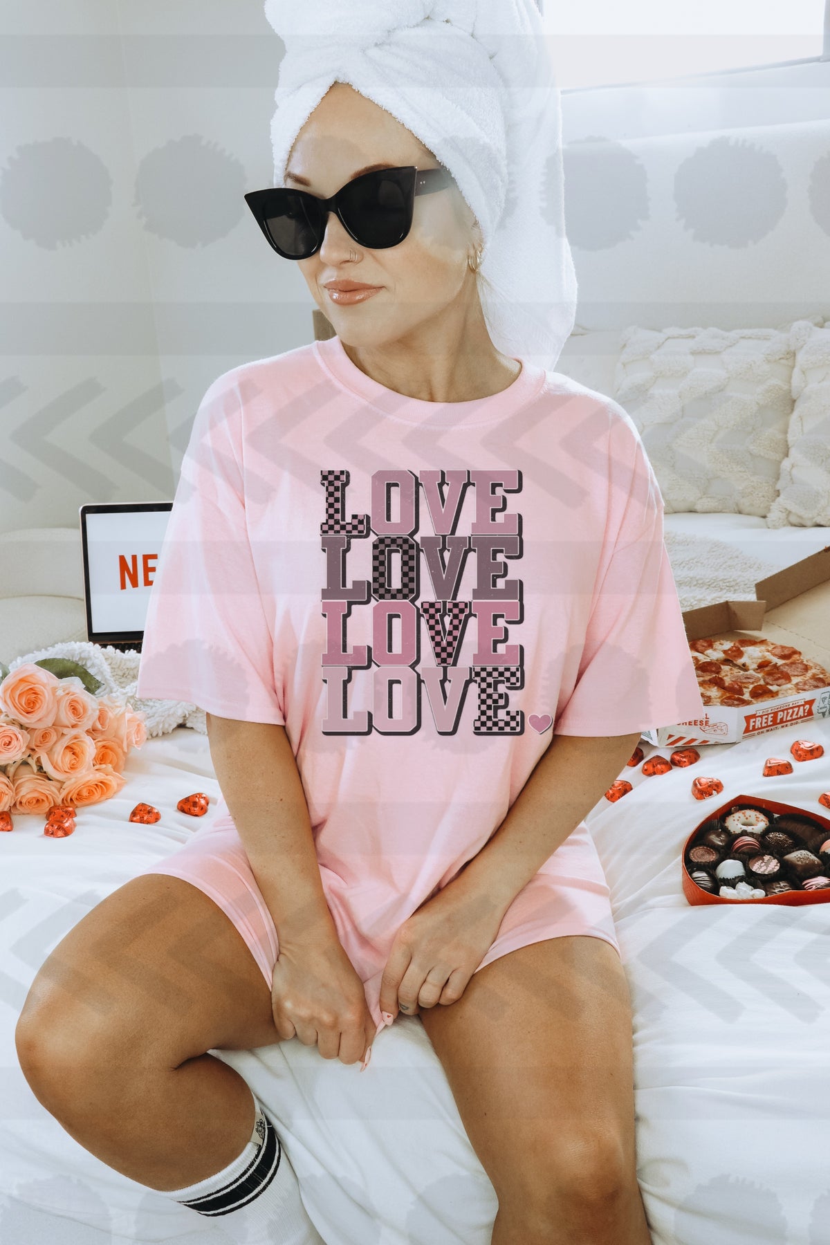 Love stacked mauve 18508 DTF transfer