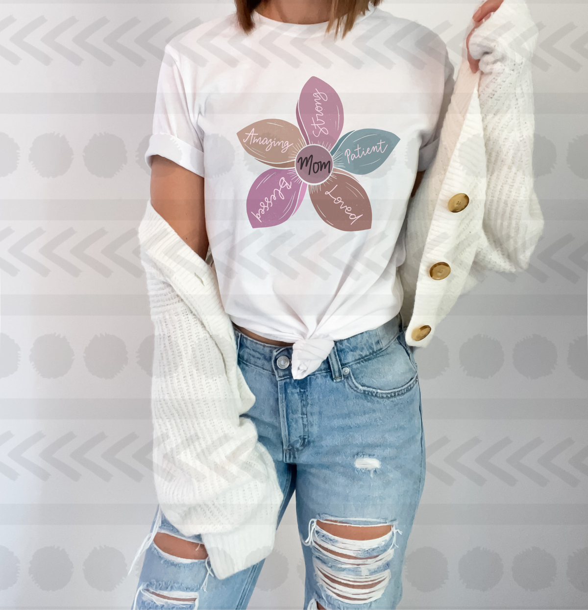 Mom muted color flower 18524 DTF transfer