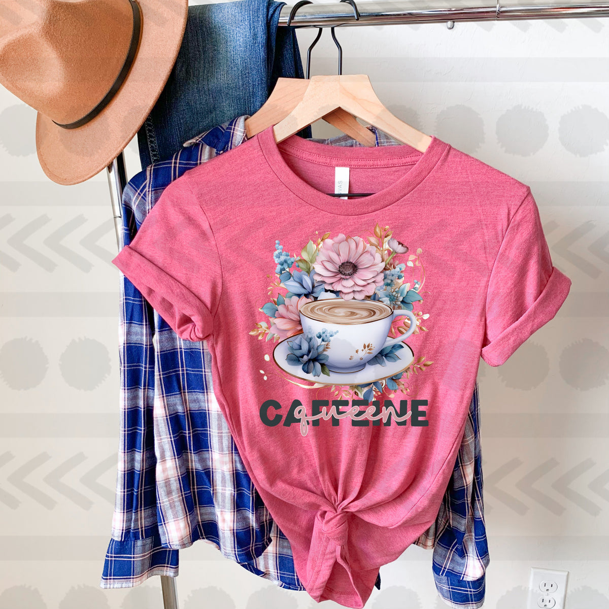 Caffeine queen floral cup  18533 DTF transfer