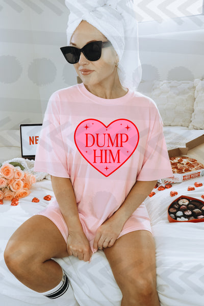 Dump him solid pink heart 18546 DTF transfer