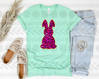 Pink  leopard bunny 18566 DTF transfer