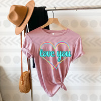 Love you colorful heart 18578 DTF transfer