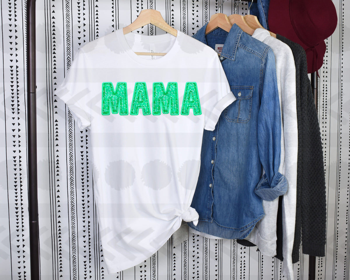 Mama sequin GREEN 18590 DTF transfer