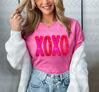 Xoxo red pink sequin 18593 DTF transfer