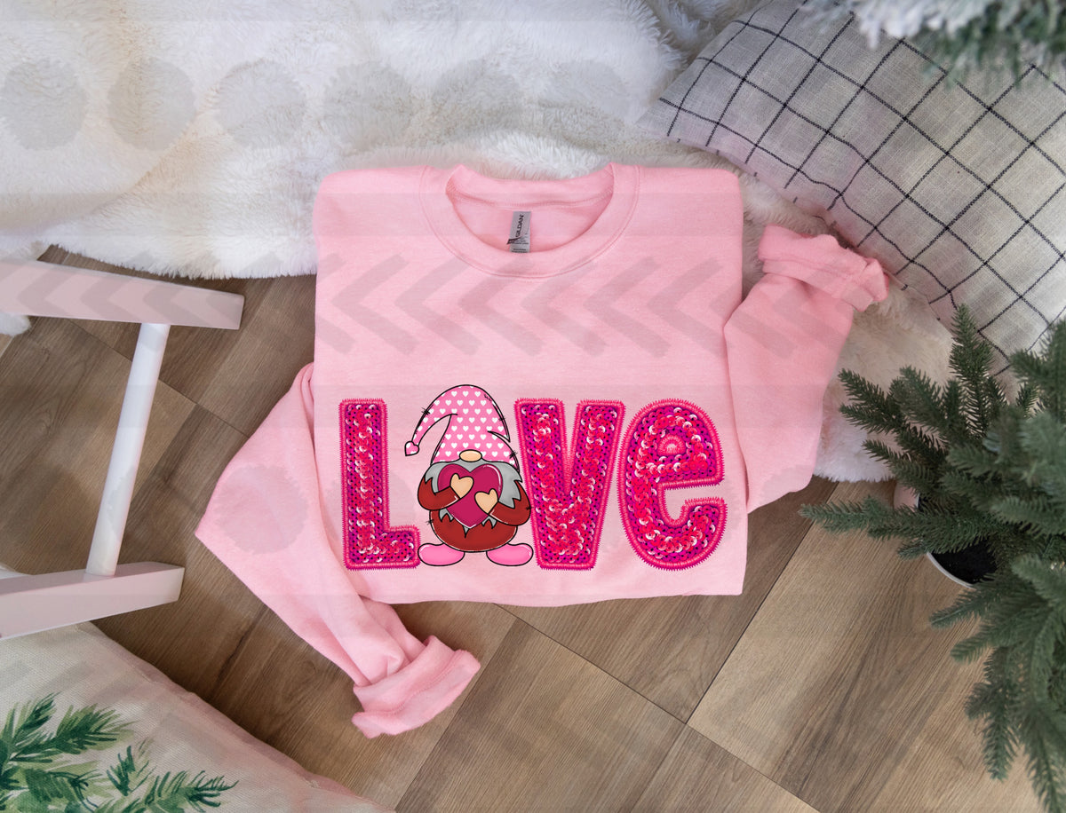 Love gnome sequin 18595 DTF transfer