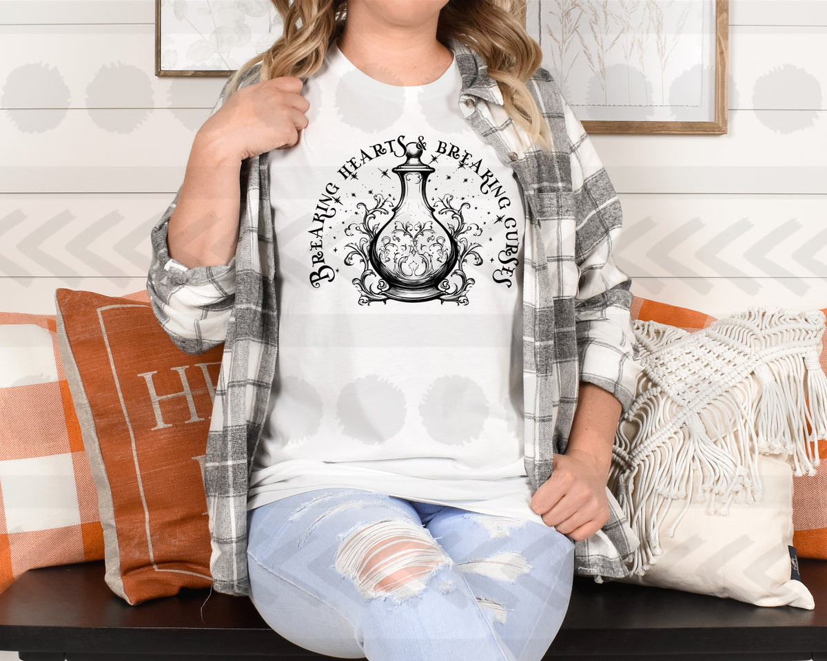 Breaking hearts breaking curses BLACK 18634 DTF transfer