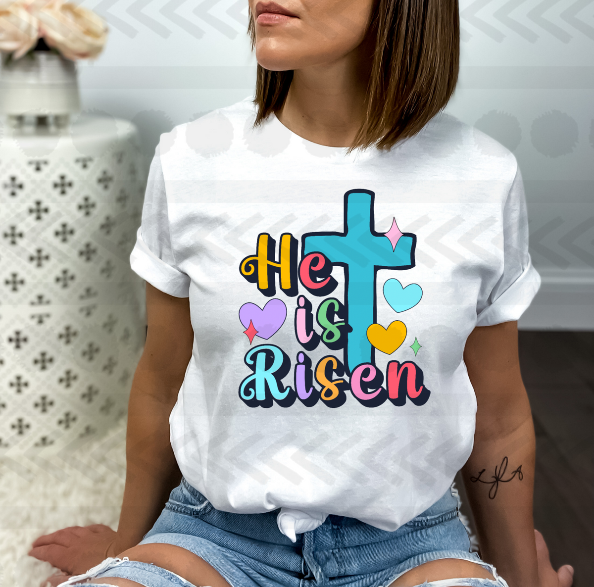 He is risen blue cross 18626 DTF transfer