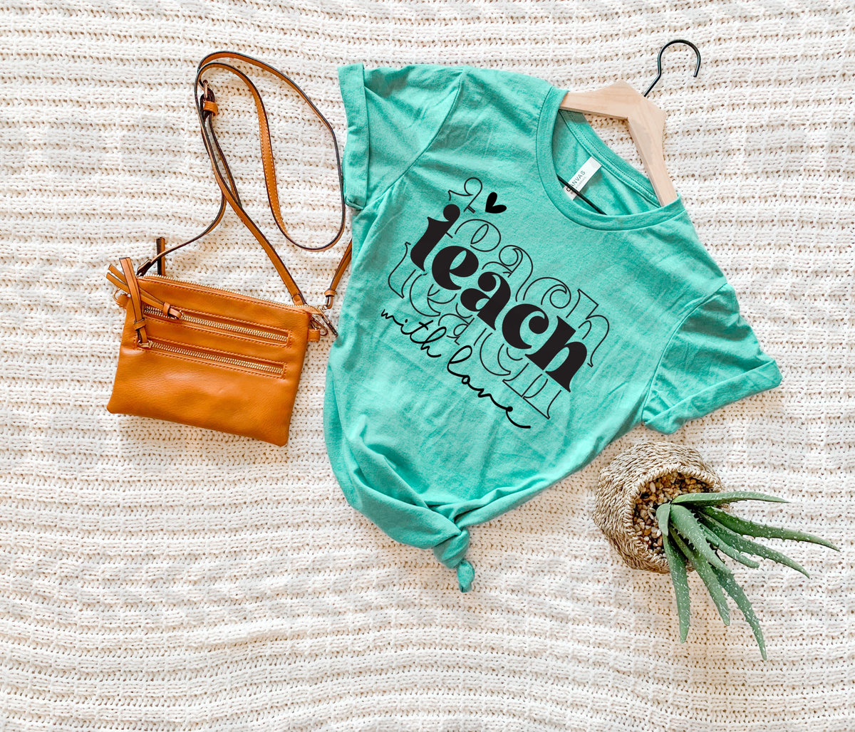 Teach with love BLACK  18674 DTF transfer