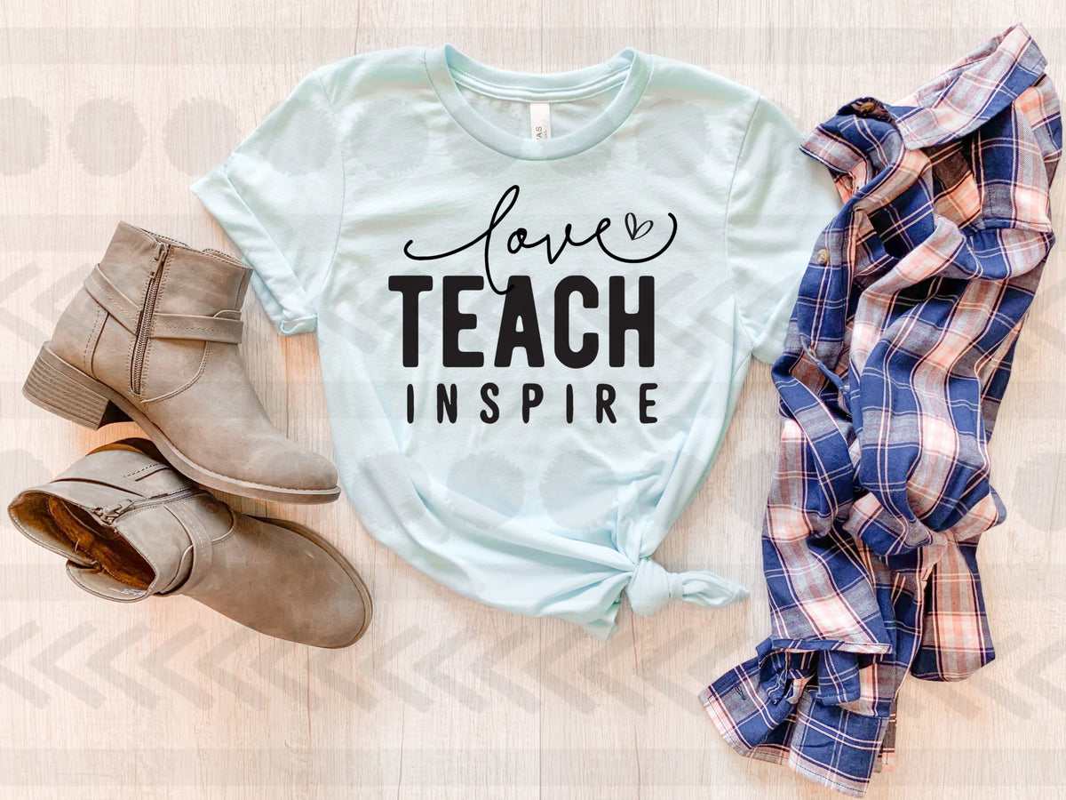 Love teach inspire BLACK 18677 DTF transfer
