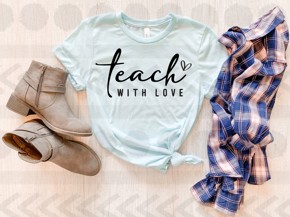 Teach with love BLACK 18678 DTF transfer