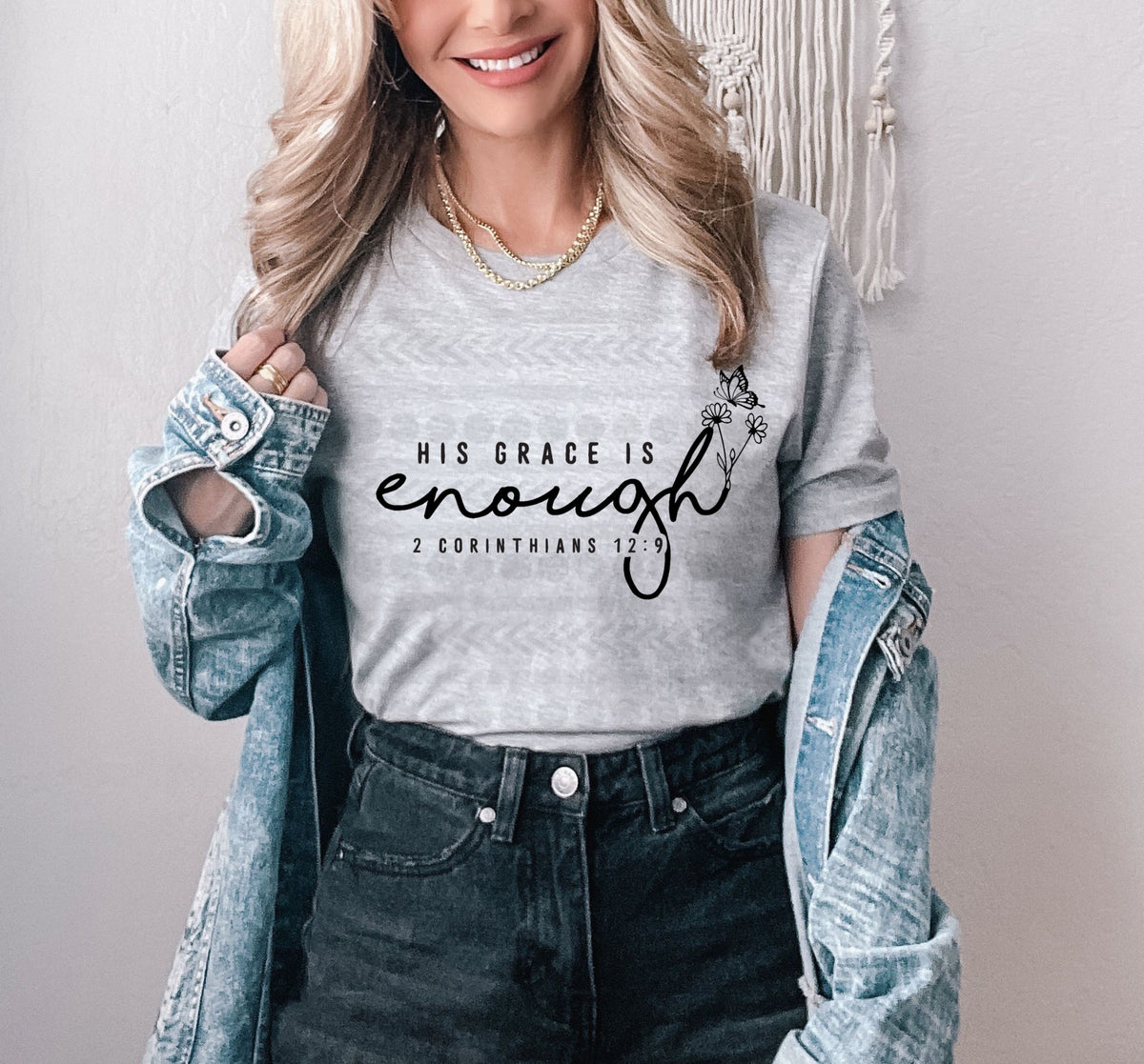 His grace is enough BLACK 18696 DTF transfer