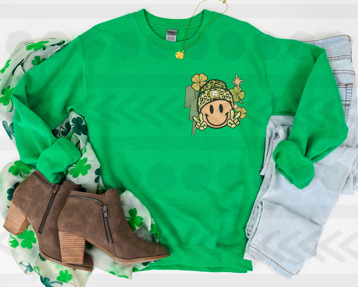 Shamrock smiley pocket CHOOSE SIZE 18738 DTF transfer