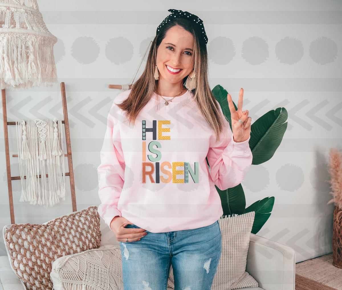 He is risen colorful 18706 DTF transfer