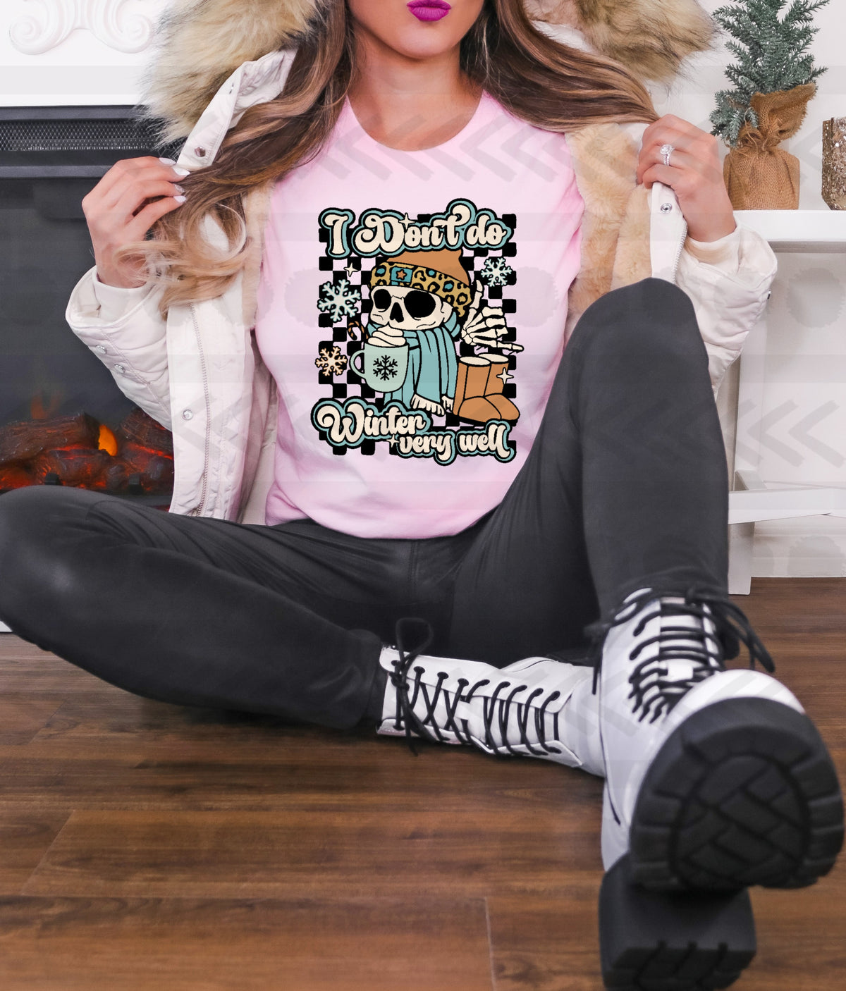 I dont do winter very well skellie with leopard 18753 DTF transfer